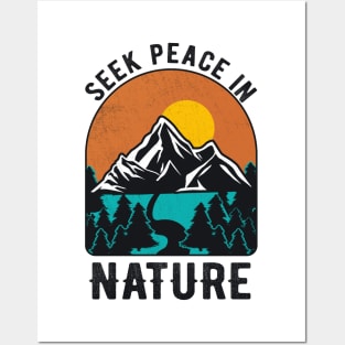 Camping Peace In Nature Mountains Hiking Outdoor Posters and Art